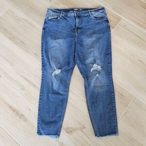 Women's Old Navy Rockstar Super Skinny Distressed Raw Hem Jeans size 18  EUC